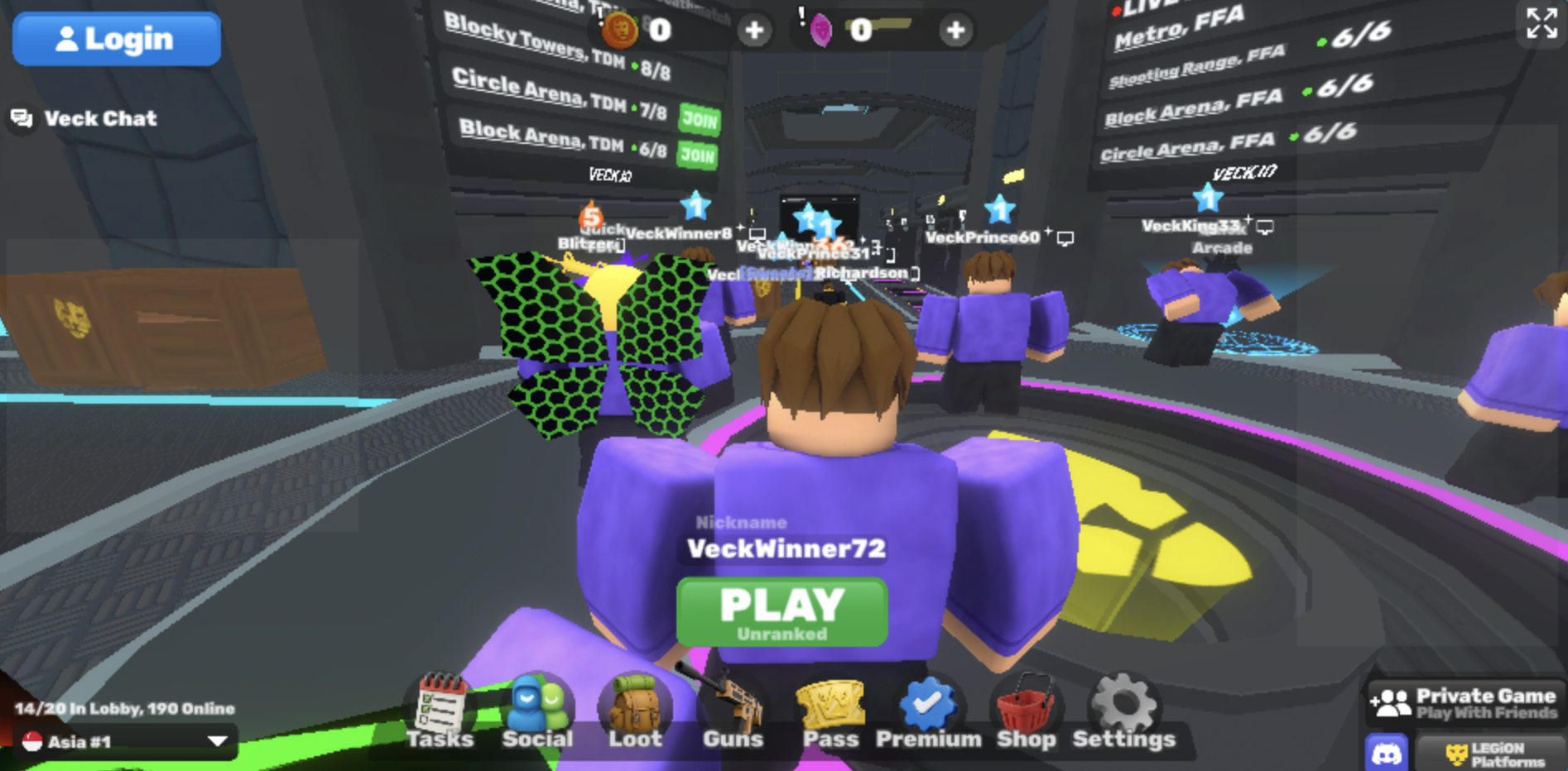 Veck IO Unblocked Game Main Menu Screenshot